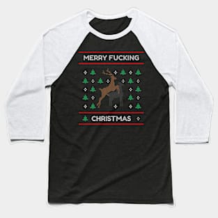 Merry Fucking Christmas Sweater Ugly Sweater Xmas Baseball T-Shirt